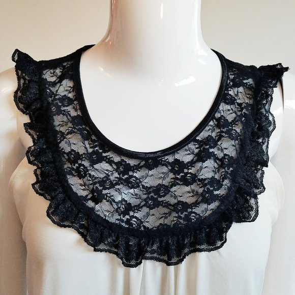New Directions Black Lace and Ivory Top Free 🚀 Sm - Picture 10 of 14